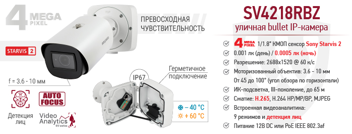 Рекомендуем! 4 Мп IP-камера BEWARD SV4218RBZ cо встроенной видеоаналитикой